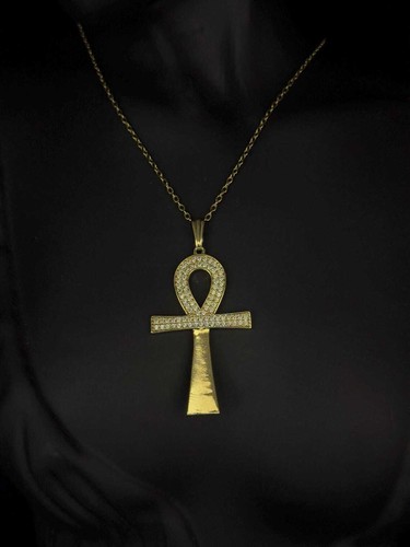 Gold ankh pendant necklace - pendant,