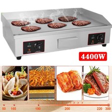 Commercial Electric Griddle Countertop Hotplate BBQ Grill Catering Bacon UK Plug