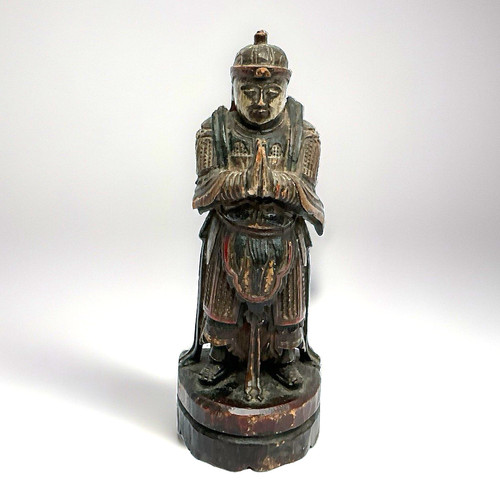 Chinese carved wood figure - wood,