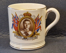 Great Vintage Porcelain King Edward VIII Coronation Mug 1937, Bovey Pottery