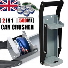 LARGE BEER TIN CAN CRUSHER WALL MOUNTED RECYCLING TOOL BOTTLE OPENER 16OZ/500ML