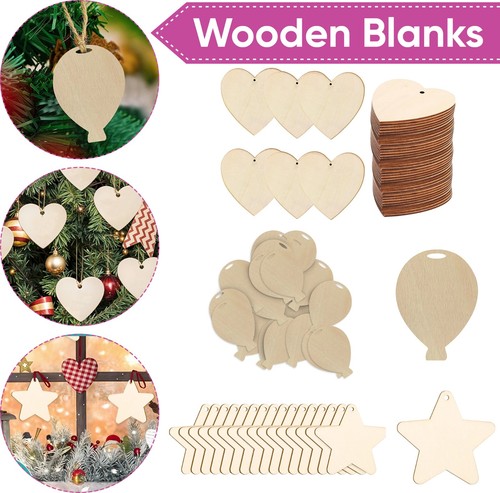Blank wooden shapes hearts - wooden,
