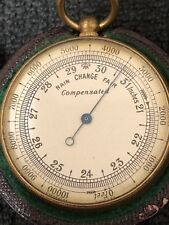 Antique Pocket Compensated Barometer In  Leather Case