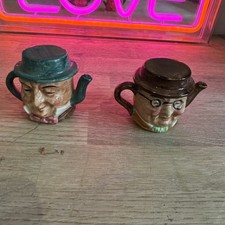 Artone Mini Mr Wilkins Micawber Toby Jug Character Teapot England Pair Off