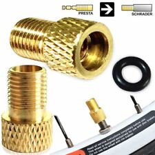 2 x Brass Adaptor With Rubber Seal Presta Schrader Pump Valve Adaptor Connector