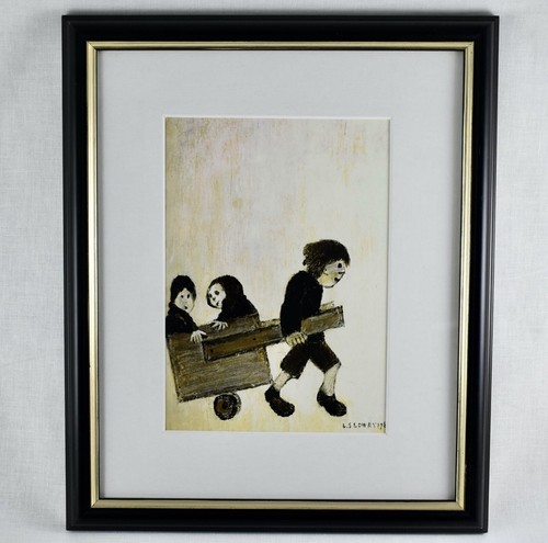 Vintage lowry boy pulling - pulling, a