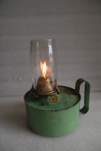 Antique oil lamp - and, chimney