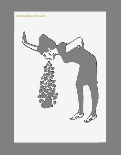Banksy girl and hearts - girl, mylar
