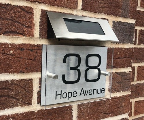 House number plaques - house, solar