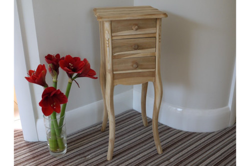 72cm tall carved teak bedside - teak,