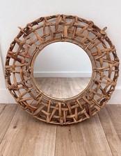 Round woven rattan wall - wall, mirror