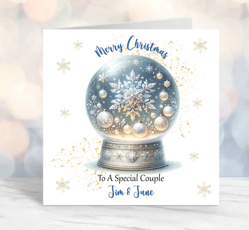 Snow globe christmas card - snow,