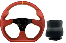 Red D1 350mm Steering Wheel + Boss Kit for VOLKSWAGEN T25 T3 T4 1979-1995