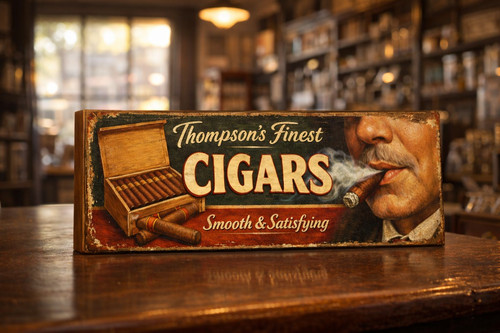 Cigars old vintage - style, sign