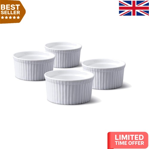Oven safe white ramekins set - white,
