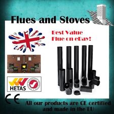 5 Inch 6"  Matt Black Stove Pipe & Bends multi fuel Flue & Fittings 125mm 150mm