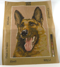 SEG G Grenet & Cie France Tapestry Canvas German Shepherd Dog 30 x 40 unworked