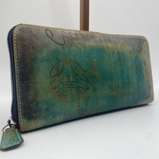 BERLUTI Calligraphy Itauba Neo Scritto Leather Patine Long Round Wallet Green