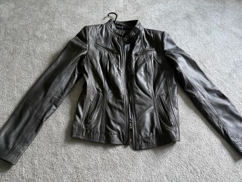 Aim grey leather - biker, jacket