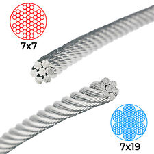 STAINLESS Steel AISI 316 A4 Wire Rope Cable Rigging, 7x7, 7x19, 0.3mm to 20mm