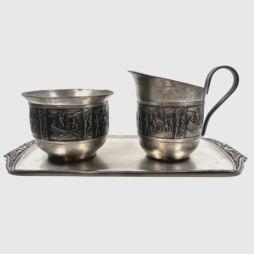 Tinn pewter creamer - creamer, sugar