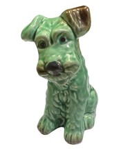 VTG MIDCENTURY SYLVAC 12.5cm GREEN TERRIER DOG FIGURINE No. 1378 MADE IN ENGLAND