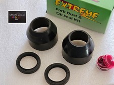 fits: SUZUKI PE 400 1980-1981 FORK OIL SEALS + DUST SEALS + RUBBER GREASE