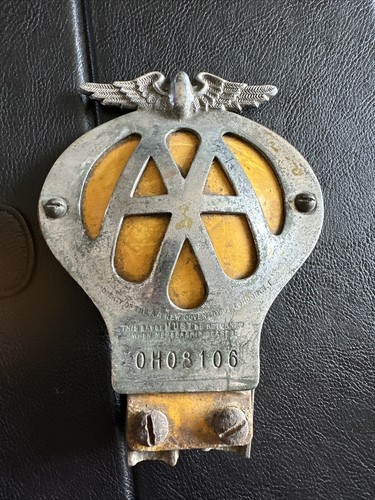 Vintage metal car badge - car,