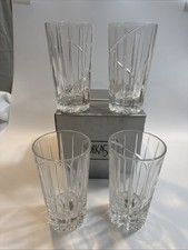 Mikasa Uptown Double Old Fashioned Cut Crystal Highball Glass Germany Lot Of 4