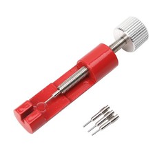 Watch Band Strap Bracelet Repair Tool Adjuster Pins Link Remover Red Metal Kit