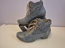 Mustang Ankle Boots Heeled Crochet Lace Detailing 1.5 " Heel UK Size 6