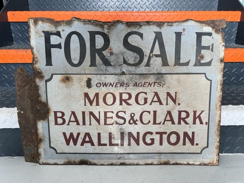 Vintage enamel sign double - vintage,
