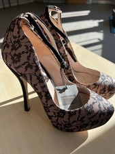 Zara Nude Pink & Black Lace