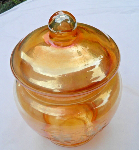 Orange lustred glass - orange,