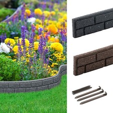 Brick Effect Garden Border Eco Friendly Recycled Flexible Rubber Lawn Edging 9cm