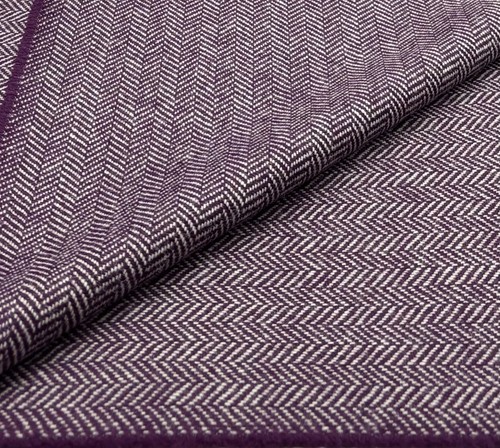 Purple chevron wool fabric - purple,