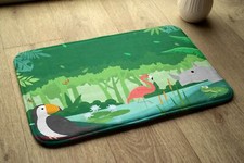 Non Slip Bath Mat Bathroom Rugs Super Soft - 90x60 cm - Exotic animals