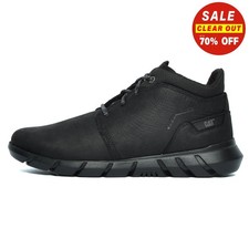 Caterpillar CAT Hendon Fleece Mid Mens Chukka Leather Lace Ankle Boots Black