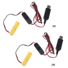 USB Power Supply Switch Cable AA Battery Eliminator 1.5V Replace 1 AA Battery