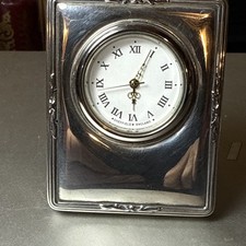 Vintage Carrs of Sheffield Sterling Silver Clock Hallmarked 1995 Working Order