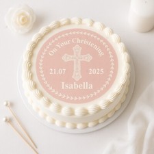 Christening  Baptism Edible Cake Topper – Personalised | Wafer or Icing Sheet