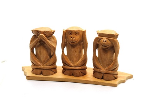 Wooden hand carved - carved, three