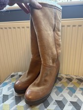 Ash Women's Boots UK 6 EU 39 Tan 100% Suede Shearling Wedge