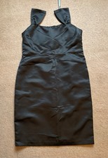 Michaela Louisa Black Satin Dress Size 14/16 Excellent Condition
