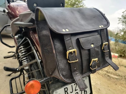 Leather panniers bag for - , bike