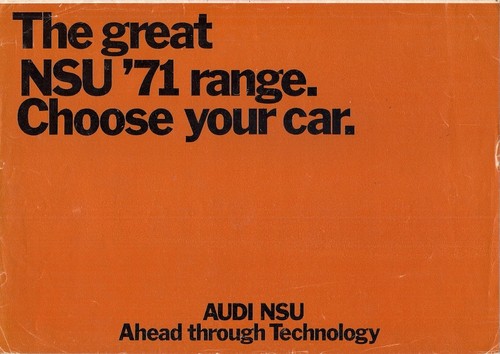 Nsu range 1970 1971 - nsu, uk
