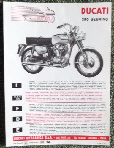 Ducati 350 sebring motorcycle - ducati,