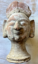 Ancient Antique Indian Terracotta Bust Figure Head Gupta Period 10 inches high