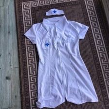 Vintage Ann Summers White Nurse Fantasy Dress Up Set Size 10/12 