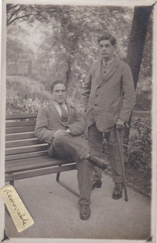 Old photo men suit walking - suit,